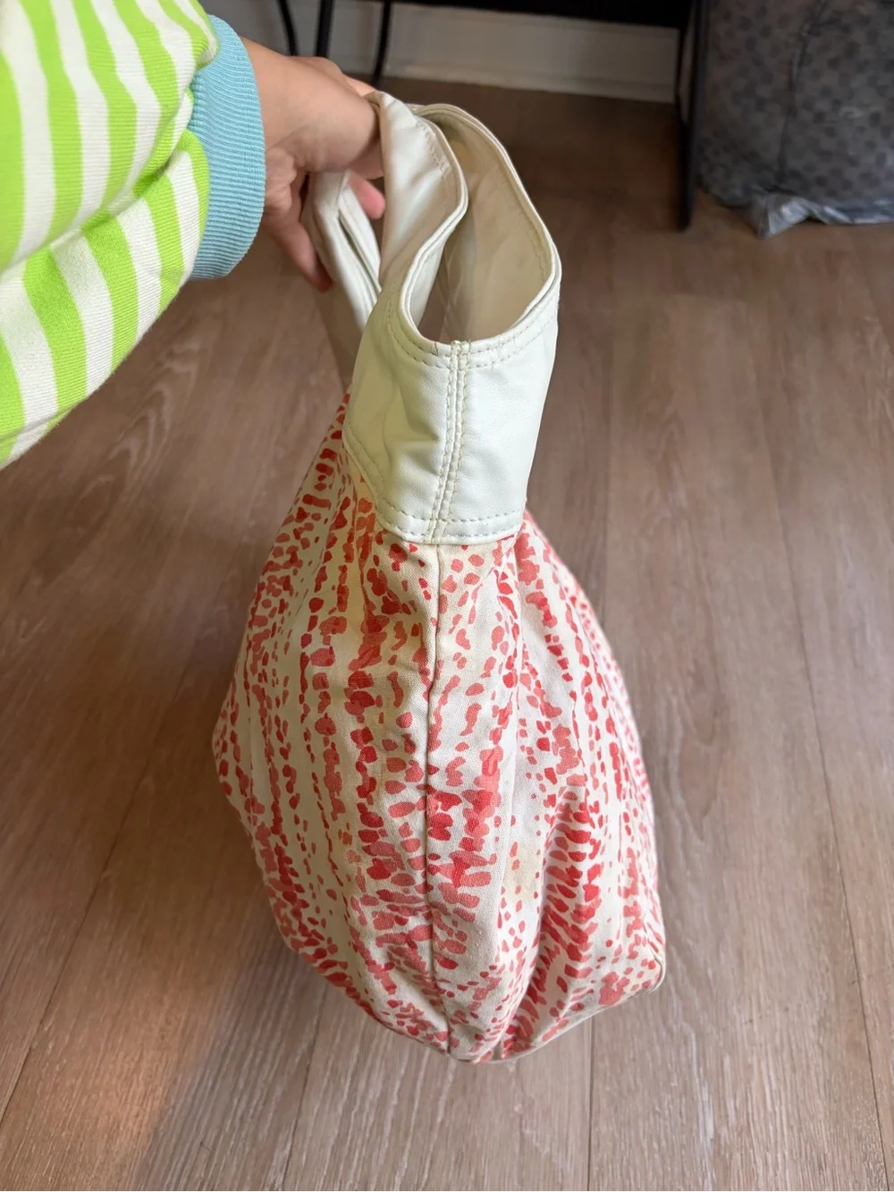 Y2K Cream & Coral Patterned Women’s Hobo Bag